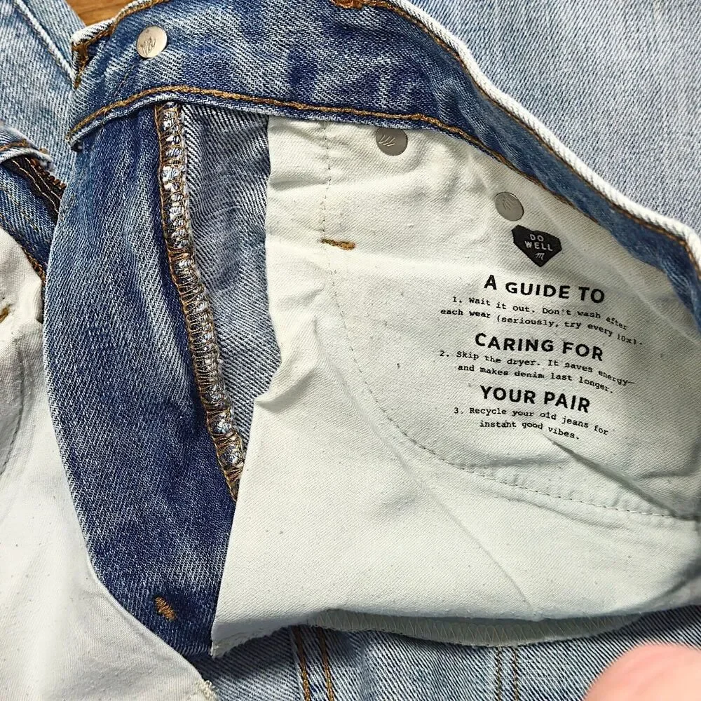 Madewell The Dad Jeans Blue Size 24 Distressed Heritage Denim - Picture 4 of 14